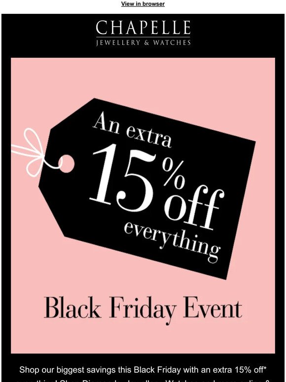 Extra 15% off watches ⌚