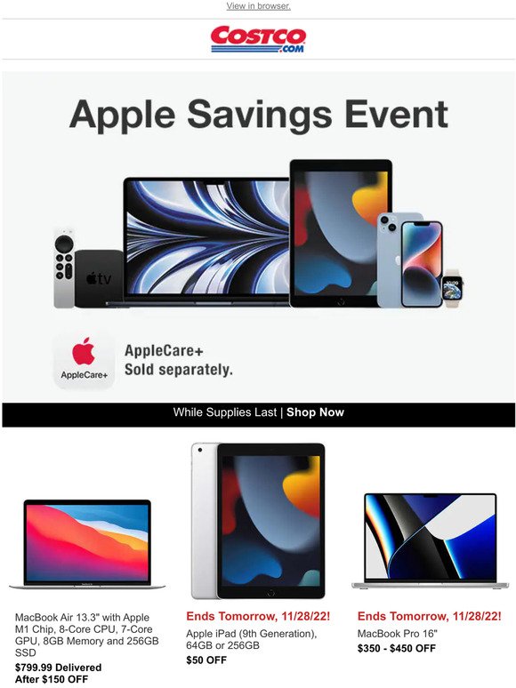 Costco Apple Savings Event & Black Friday Deals Continue! While