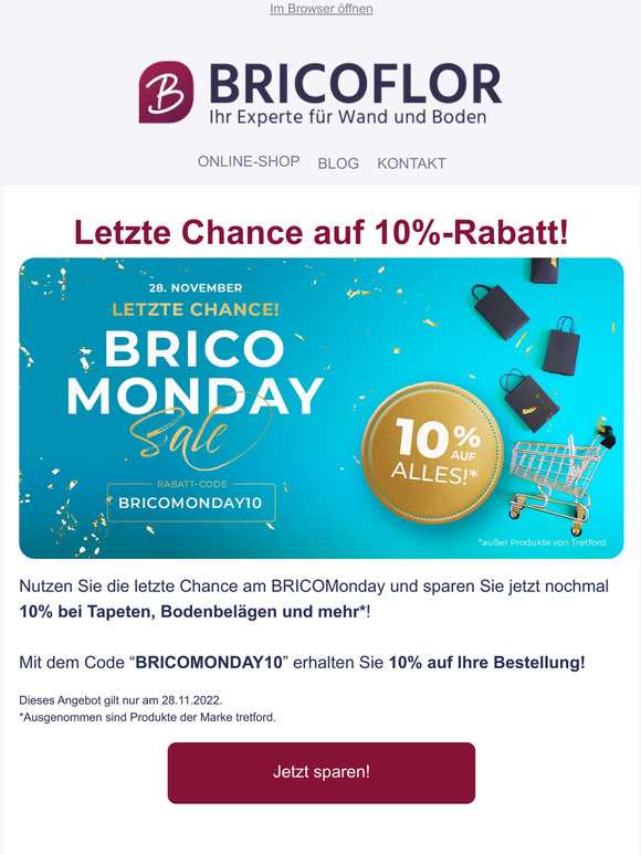 Letzte Chance am BRICOMonday!