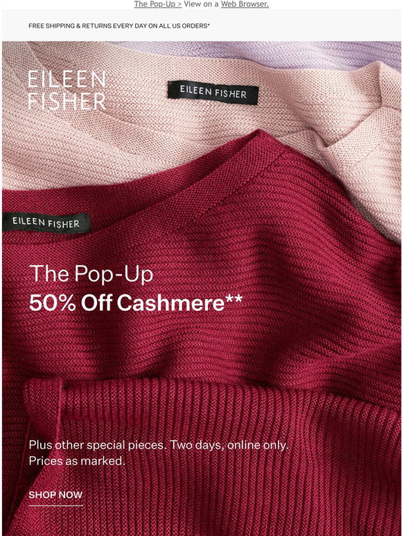 By Invitation Only. 50% Off Cashmere.