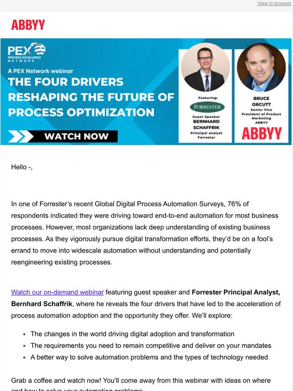 What are the four drivers reshaping process optimization? [Webinar]