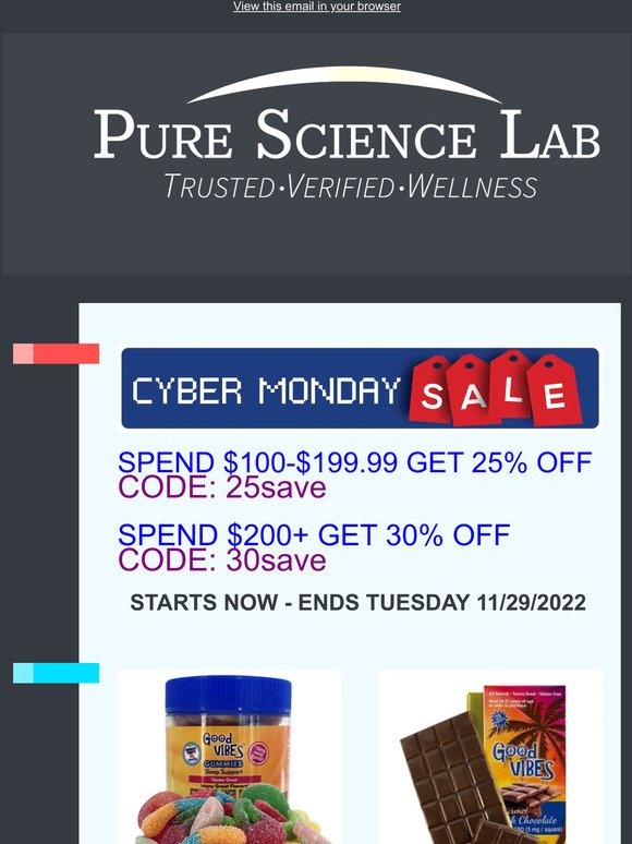 Pure Science Lab Cyber Monday Sale !