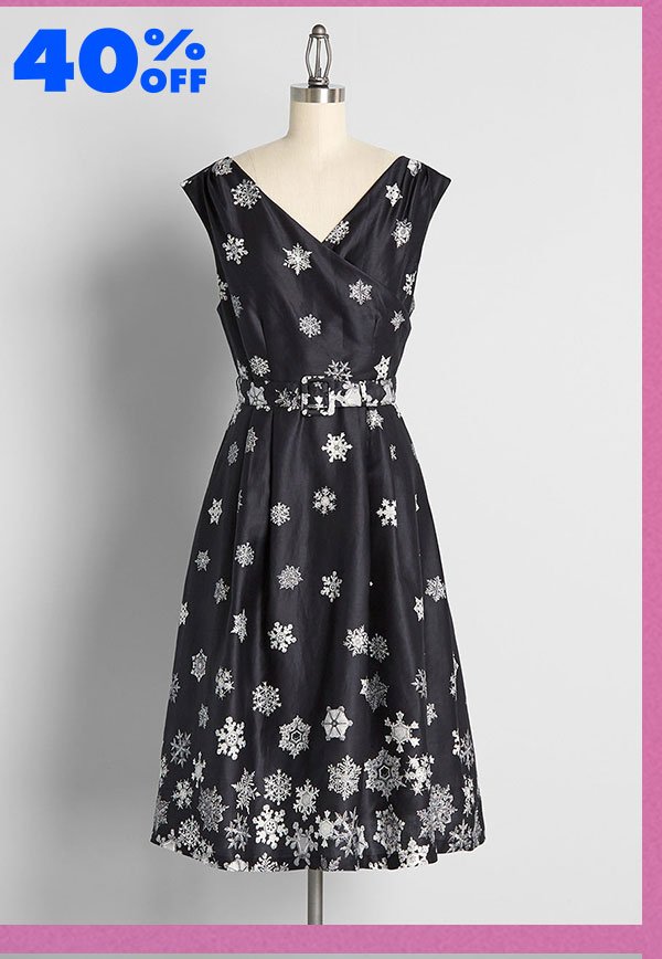 The Snow Must Go On Fit and Flare Dress