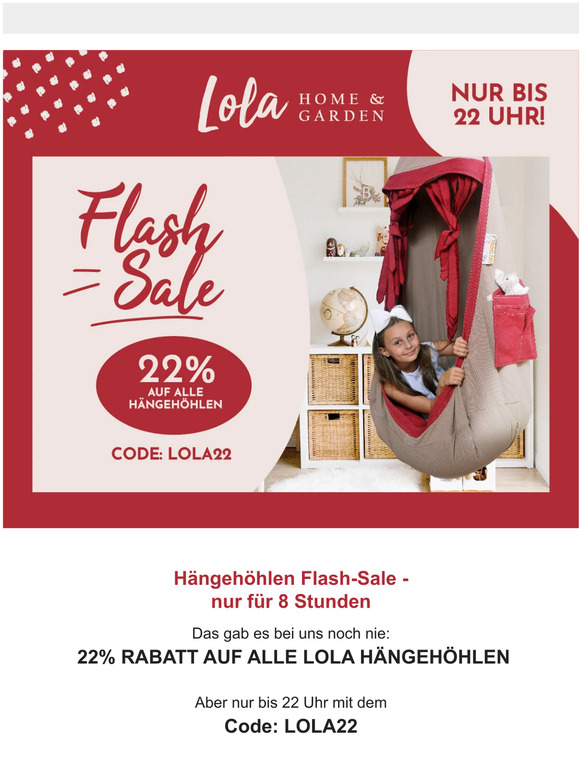 Flash-Sale ⚡️ -22% auf ALLE Hängehöhlen nur bis 22 Uhr ⏰