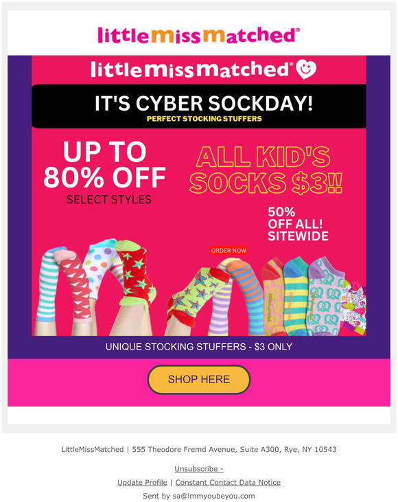 CYBER MONDAY-CYBER SOCKDAY=ALL KIDS SOCKS $3 !