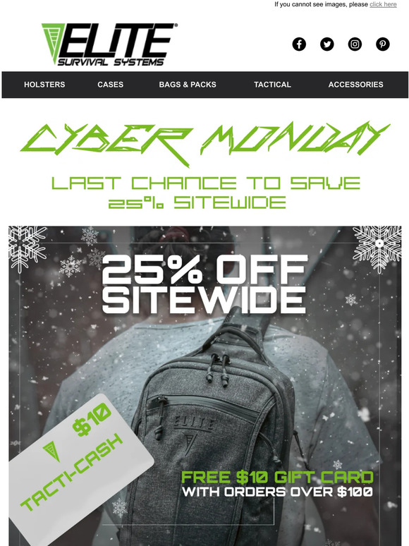 Last Day to Save 25% Sitewide