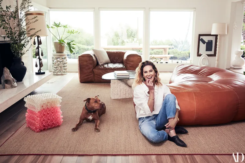 Erin Wasson in the living room of her Malibu home.