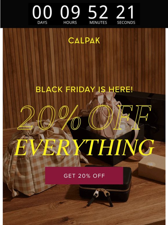 EXTRA SAVINGS for Black Friday - Calpak