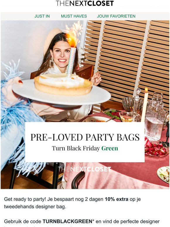 Green Friday -10% | Find the perfect designer bag to party