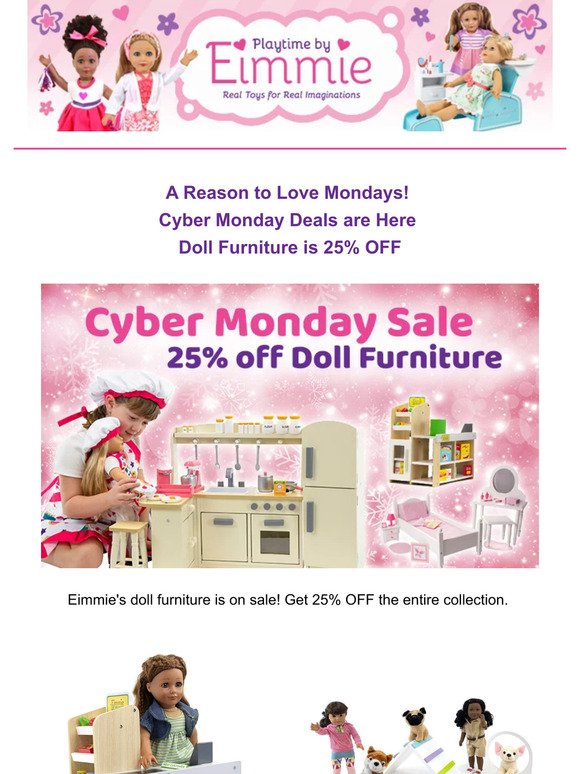 Oh, Hello Cyber Monday! Doll Furniture Deals Have Arrived!  💌 ❄️