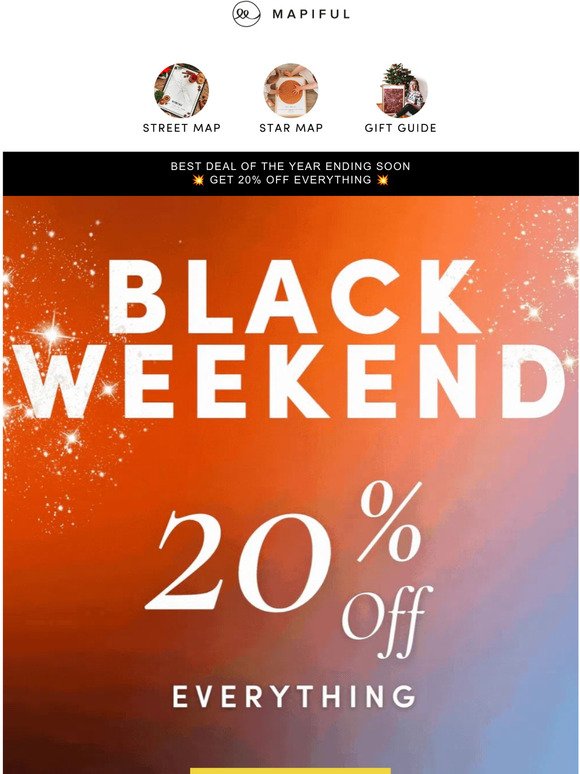 👋 20% OFF Black Weekend Ending Soon 🏃‍♂️