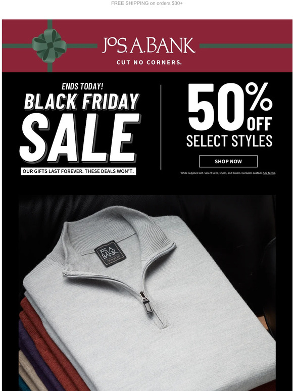 JoS A. Bank HOURS LEFT. 19.99 Dress Shirts & Sweaters gone soon. Milled