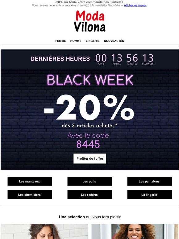 Jusqu'à 00h -20% sur TOUT