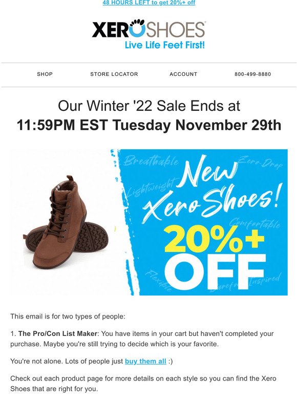 48 Hours Left to Save 20%+ on NEW Xero Shoes