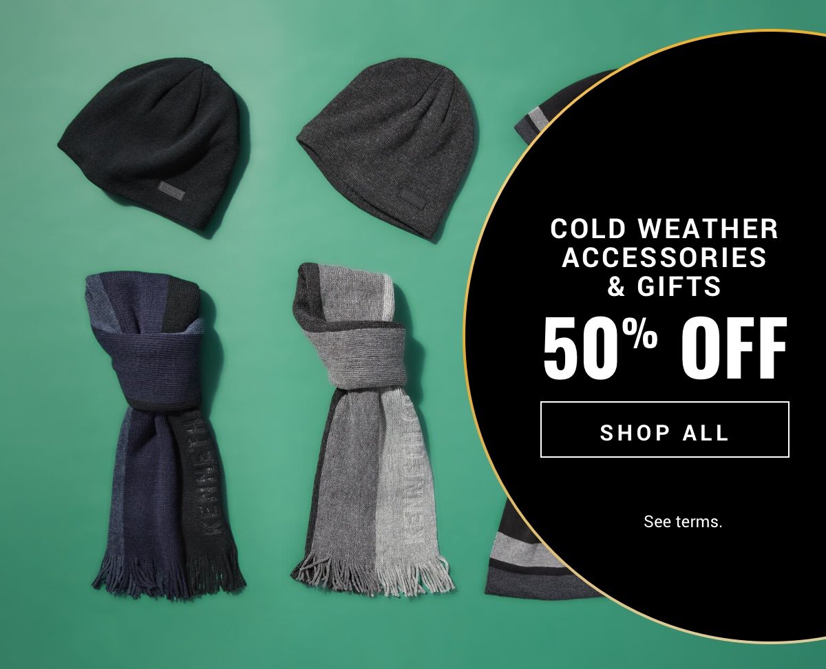 Shop 50 percent off cold weather accessories and gifts