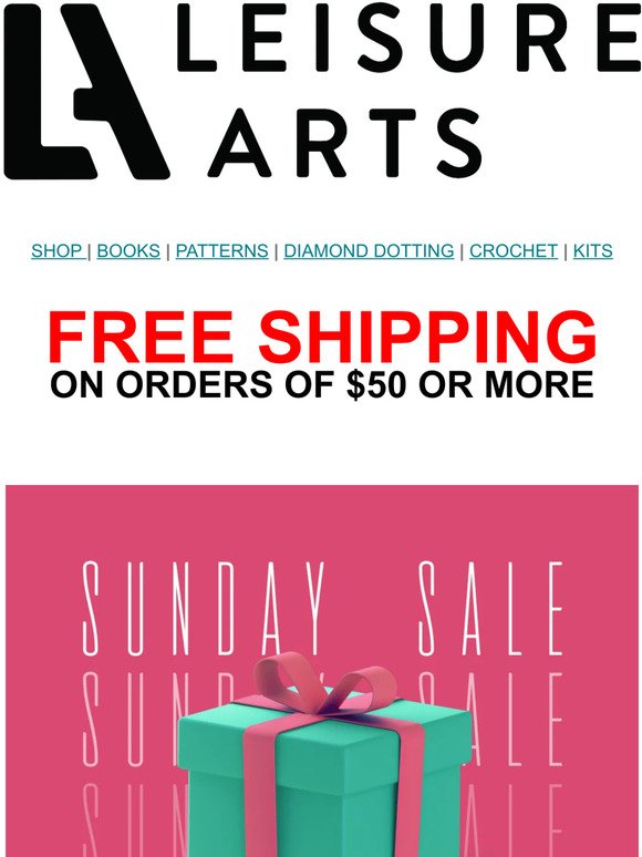 Let’s keep this weekend of sales going with a Sunday Flash Sale at #leisurearts?