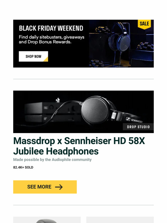 Drop Massdrop X Sennheiser Hd X Jubilee Headphones Massdrop X Focal Elex Headphones Drop