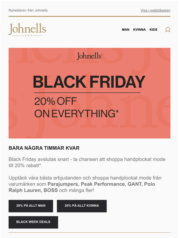 20% RABATT PÅ ALLT!* 🖤