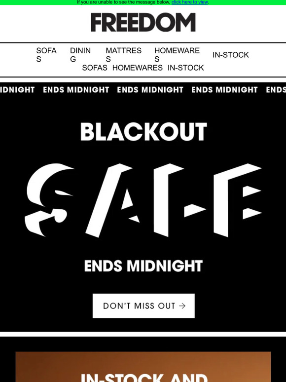 Freedom Australia Be quick, Blackout Sale ends midnight! Milled