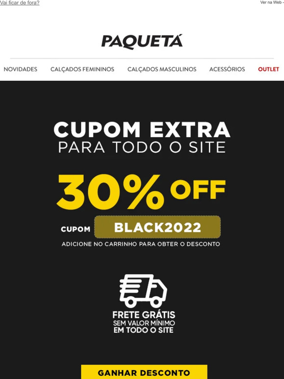 Ganhe 30% de desconto em roupas multi marcas! Utilize o cupom