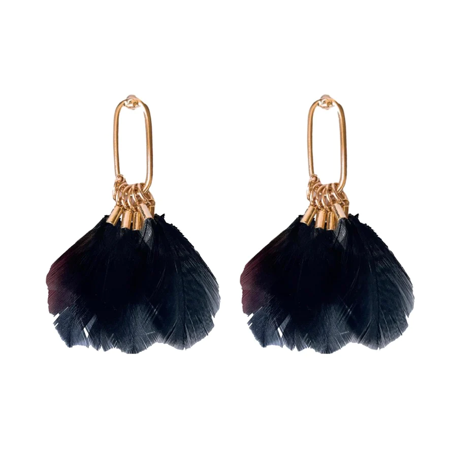 Image of Black Feather Tassels