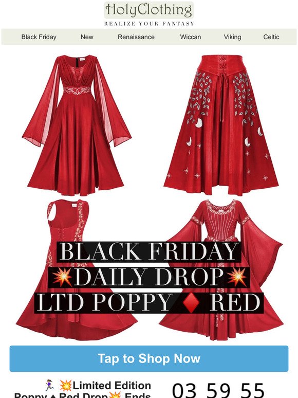 Limited Poppy ♦️ Red  💥Black Friday Drop💥