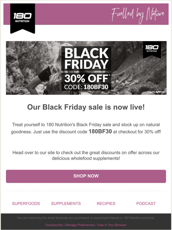 30% OFF! Black Friday Sale NOW ON!