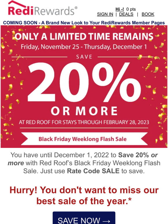 Red Roof: RediCard is now RediRewards - Beyond FREE Nights | Milled