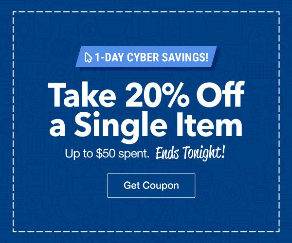 20% Off a Single Item up to $50 spent