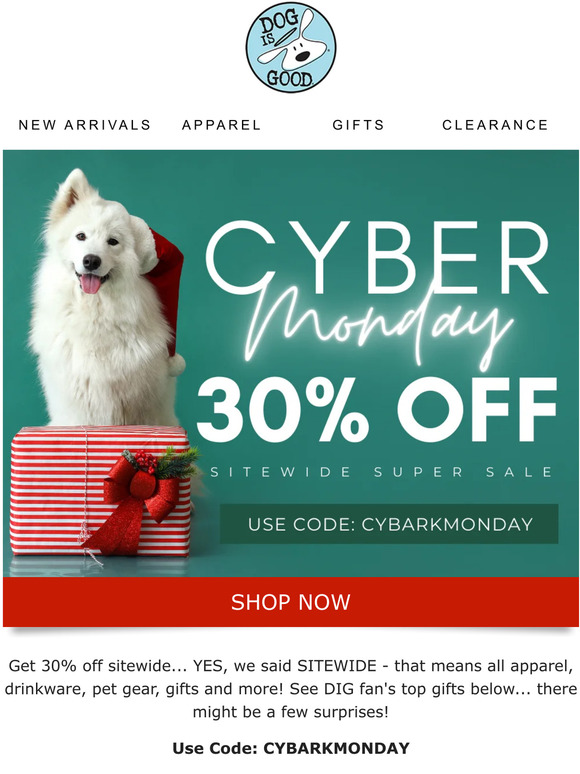 🐶 ✨WOOF!! 30% Off Everything For CYBER MONDAY!