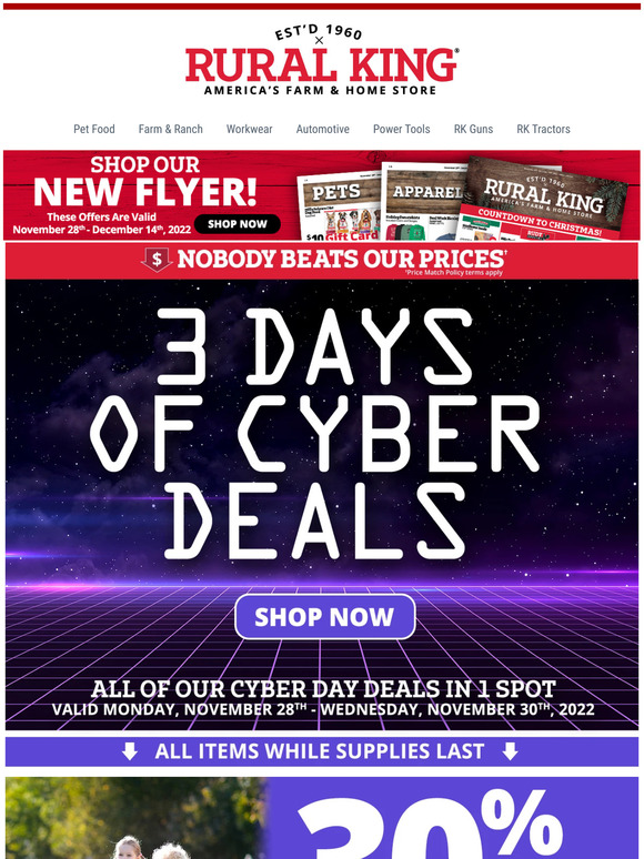 Rural NEW Flyer + Cyber Week Deals! Up To 50 Off We Won't