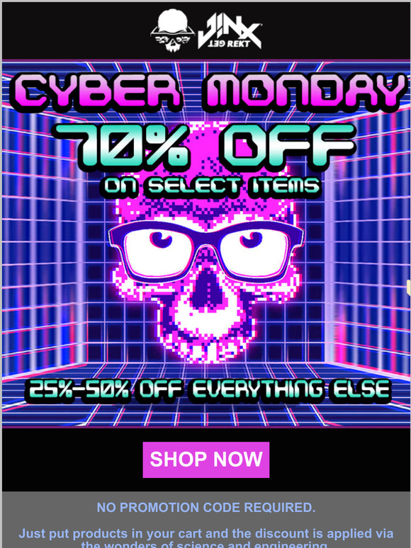 🤖 75% OFF select items - CYBER MONDAY 🤖