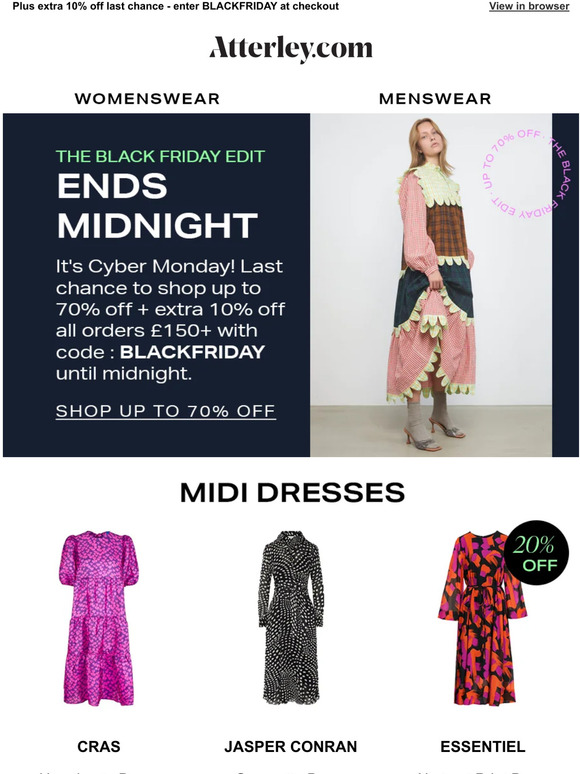 It's Cyber Monday! Up to 70% off ends midnight...