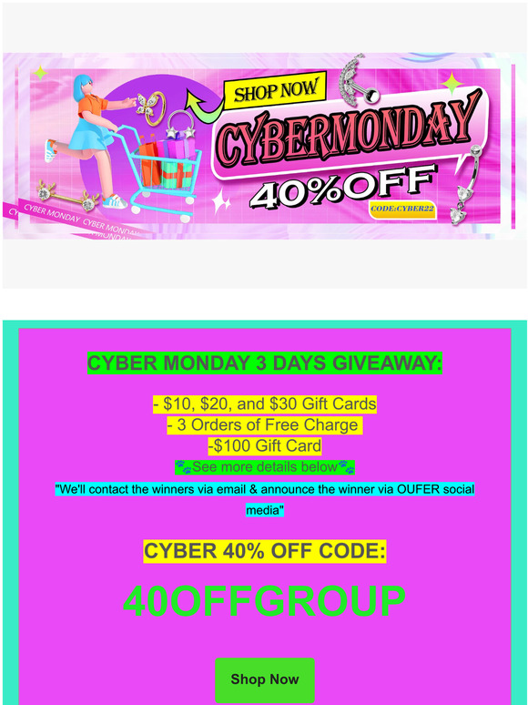 😎Black Friday isn'r good enough, 😍Check out OUFER Cyber Monday Sale