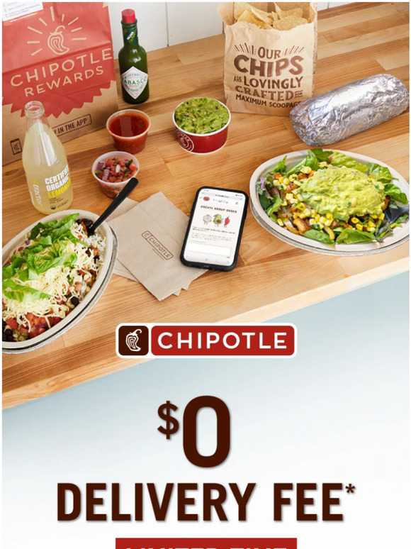 Chipotle 👉 0 delivery fee 👈 Milled