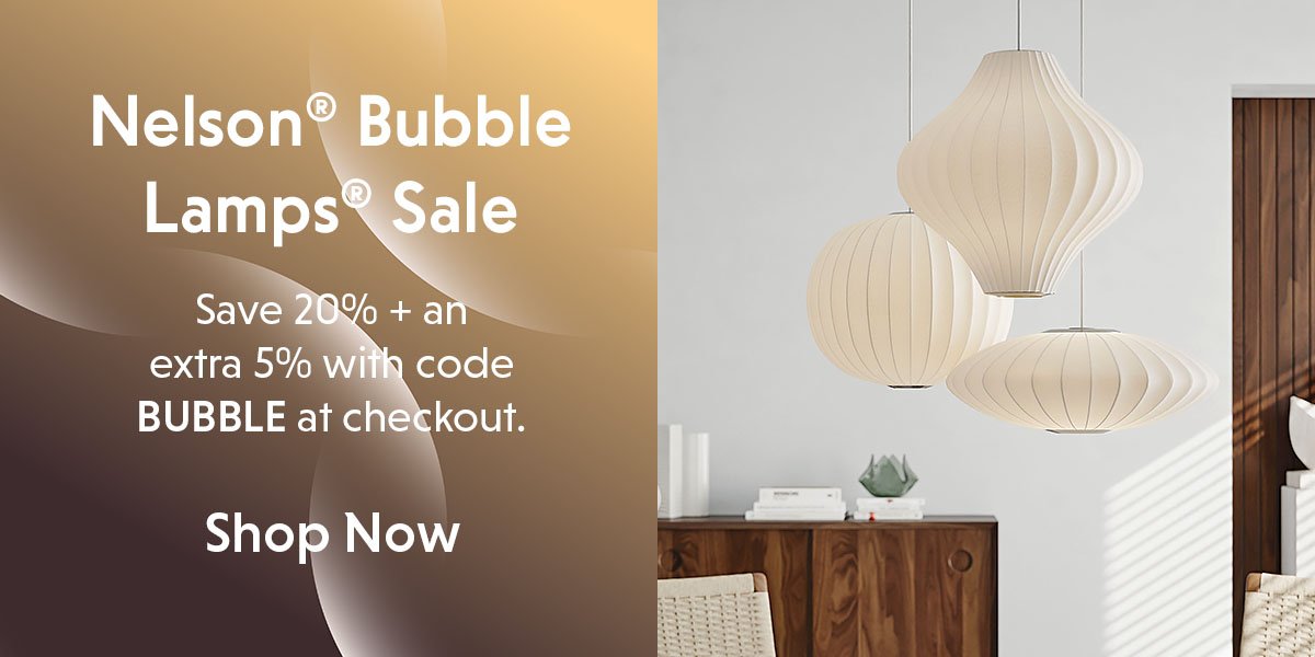 Nelson Bubble Lamp Sale. Save 20% + an extra 5% with code: BUBBLE.