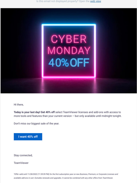 It’s Cyber Monday! Only a few hours left... 