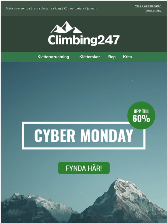 Sista chansen: Upp till 60% på Cyber Monday!