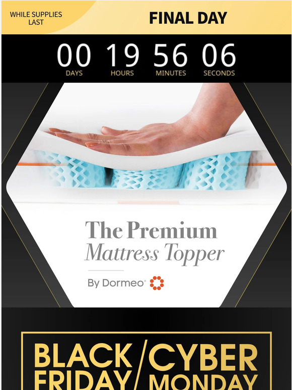 Cyber Monday Sale: 35% Off toppers
