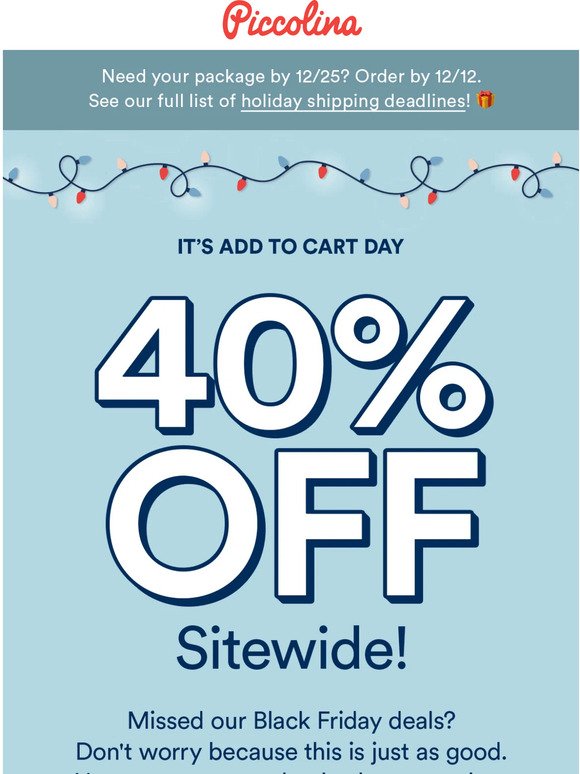 40% off for Cyber Monday