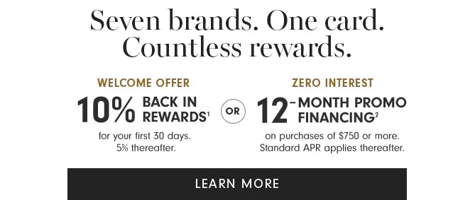 Seven brands. One card. Countless rewards.  Learn more