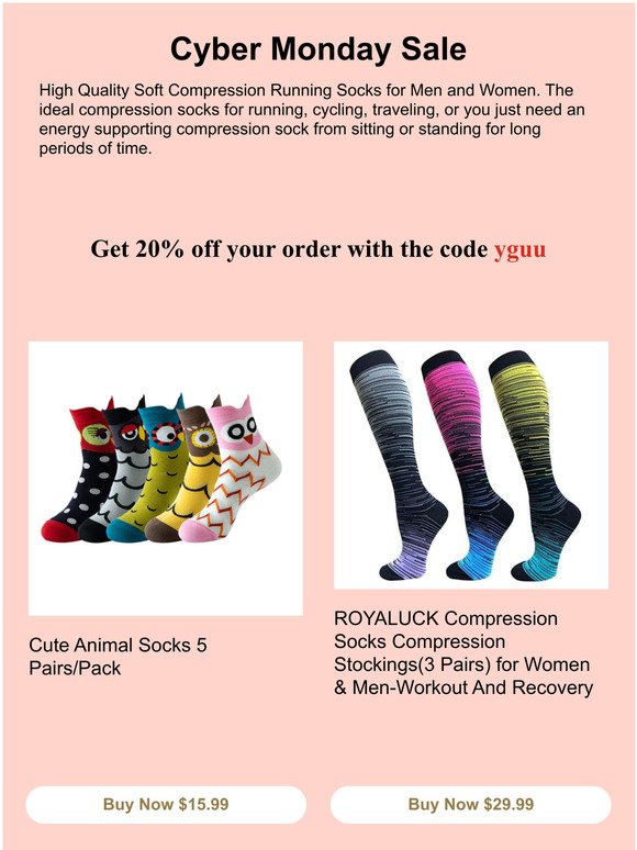 Fantastic socks! Cyber Monday Sale 2022 | 20% Off Tech Deals