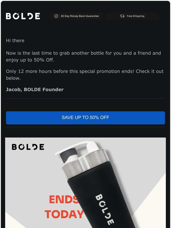 BOLDE Bottle: SAVE $40+ • Black Friday Ending SOON!