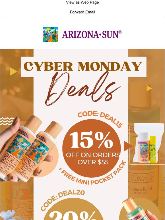 Cyber Monday at Arizona Sun! 💜