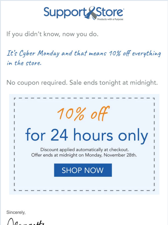 FINAL HOURS: 10% off til midnight.