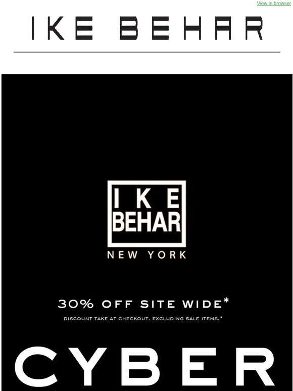 Cyber Monday at Ike Behar