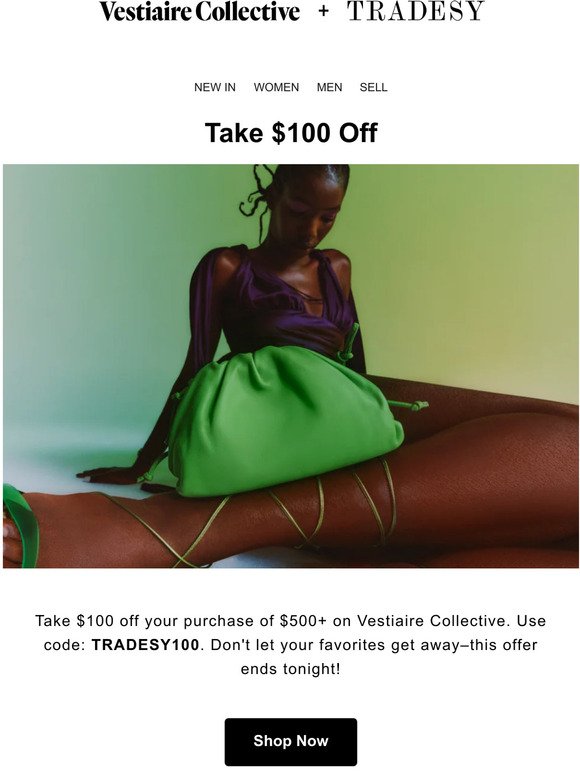 Tradesy: $60 off on Vestiaire Collective, today only.