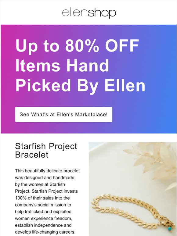 Get Up to 80% OFF at Ellen's Marketplace!