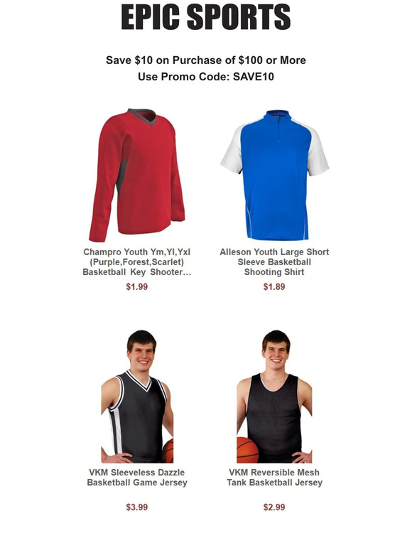 Epic Youth Reversible Sleeveless Basketball Jerseys 