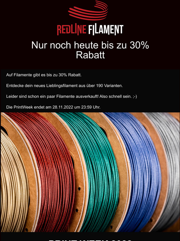 Nur noch heute 30% auf Filament sparen😍